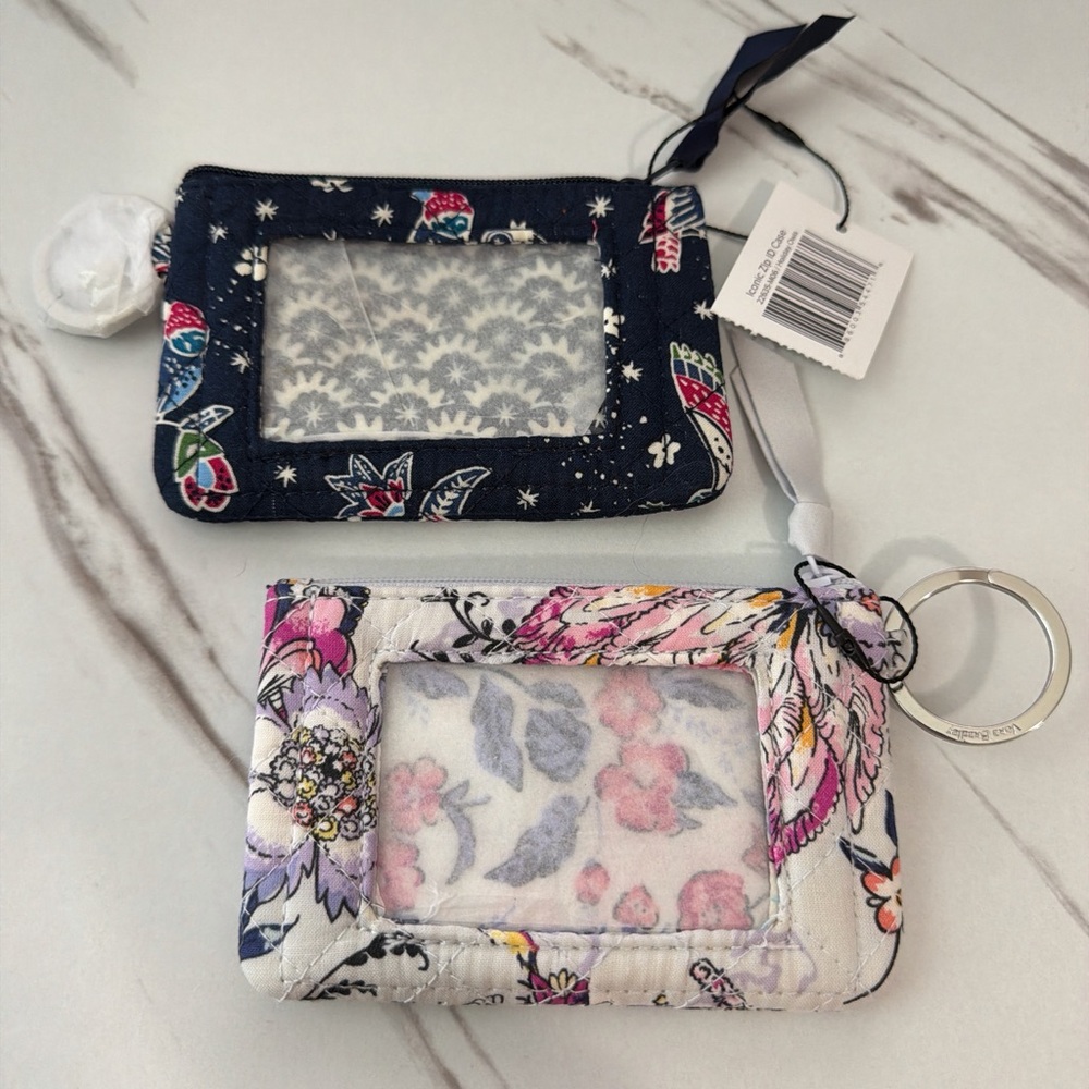 Vera Bradley Navy and Floral ID Wallet Duo
